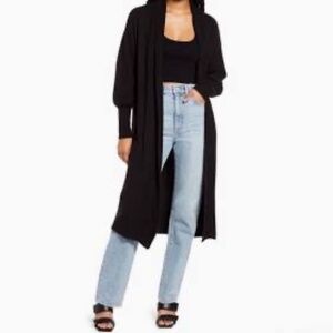 Afrm Shaylee knit long cardigan in black size XS/S